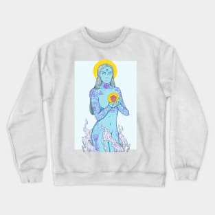 Inked Girl (blue) Crewneck Sweatshirt